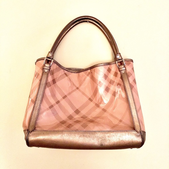 Burberry Pink Nova Check w. Rose gold leather trim - Picture 1 of 14